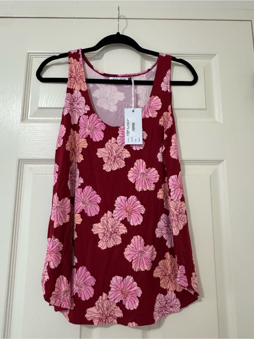 Fighting Eel Burgundy Tank with Pink Floral Print
